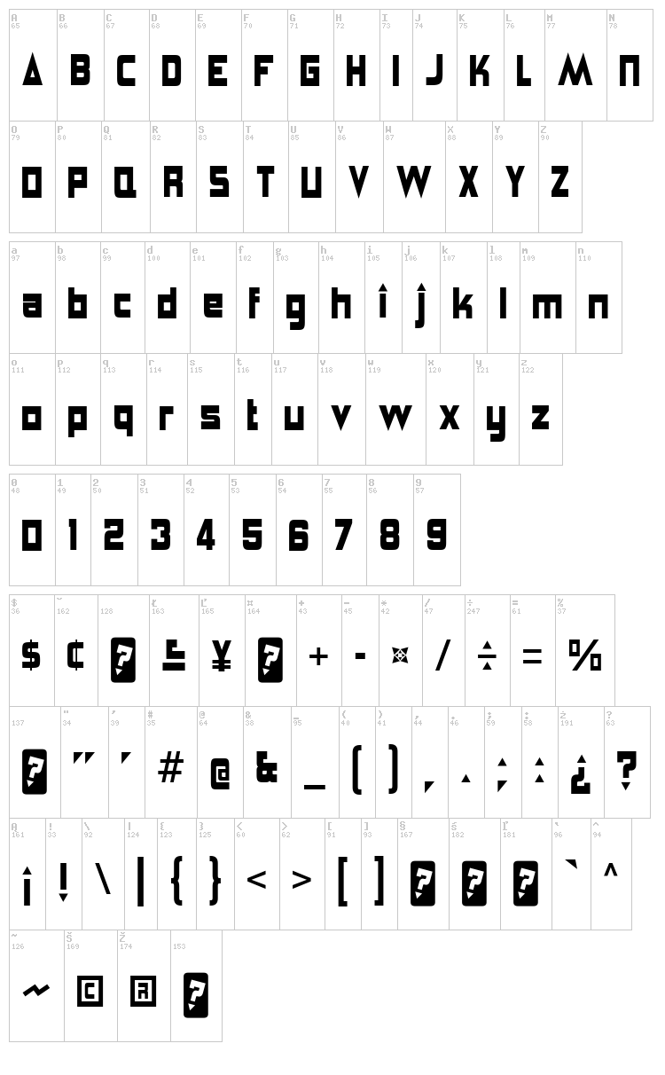 Angerpoise Lampshade font map